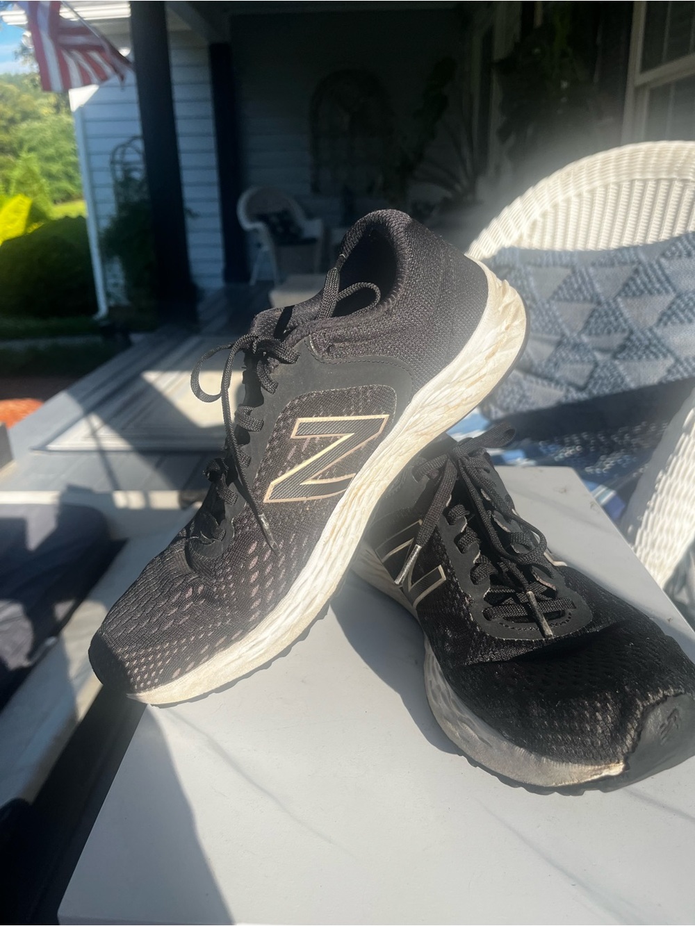New Balance Black and White Athletic Sneakers